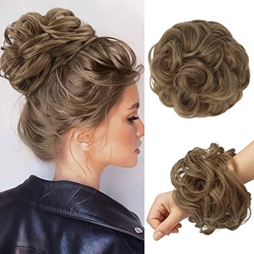 Large Curly Hair Bun Scrunchie Extension - Perfect for Ponytails, Updos & Everyday Hairstyles