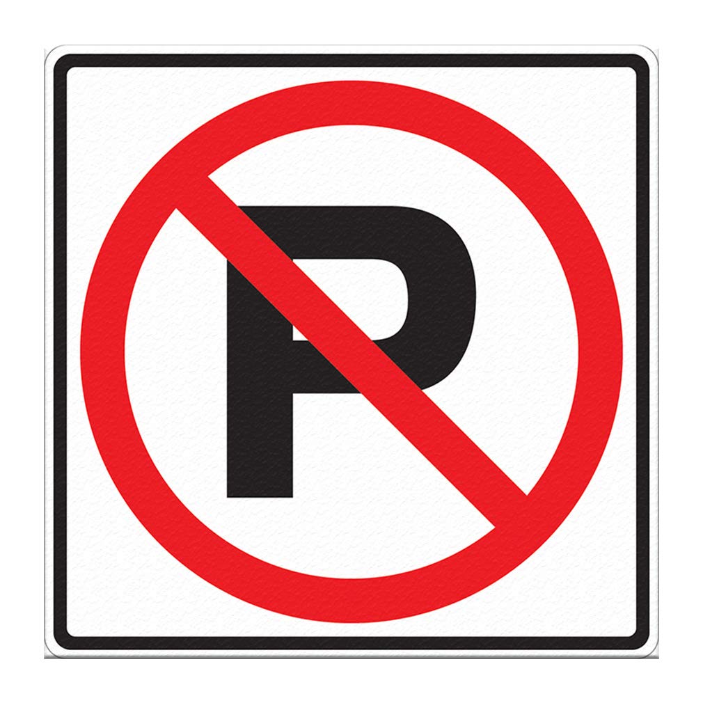 No Parking Floor Decals - Black & Red Anti-Slip Vinyl Stickers with Bold Typography & Symbols (36 Inches Long) - Durable Industrial Safety Signs for Warehouses, Garages, Factories & Parking Lots