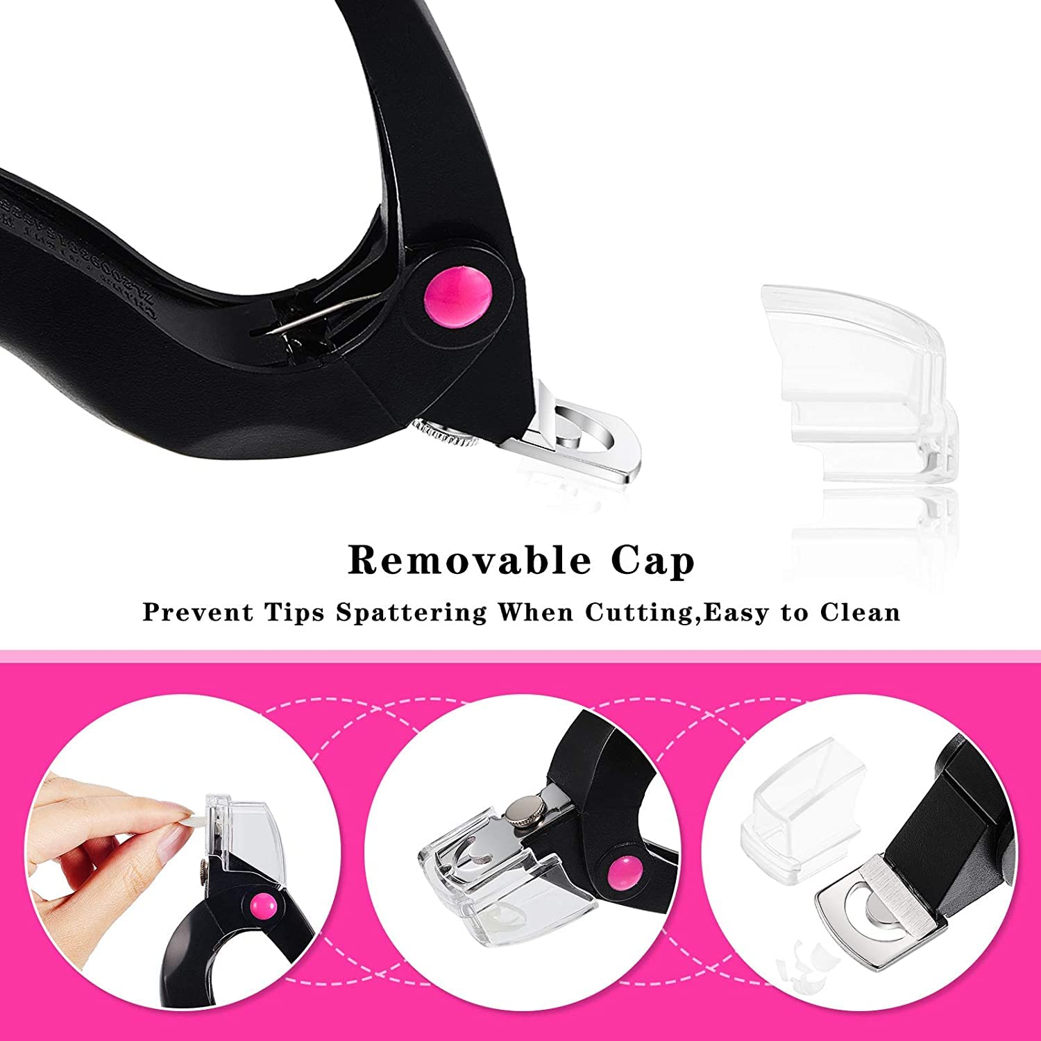Premium COSLUXE Nail Edge Clipper - Professional Manicure Tool for Acrylic & Gel False Nails | Adjustable Triple Cut Design | Perfect for Salon, Home Use & DIY Nail Art