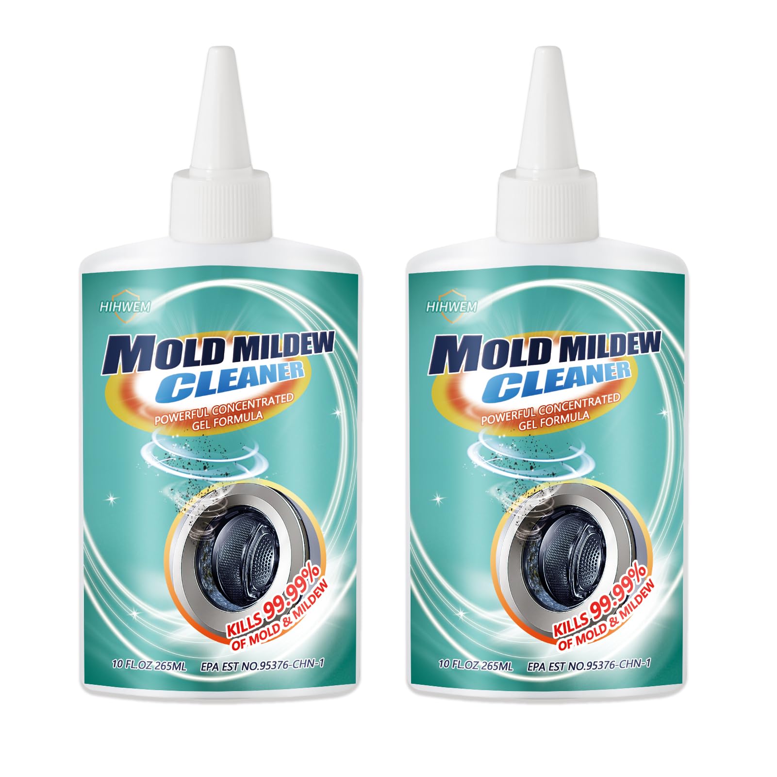 Best Mold Remover Gel - Powerful Household Mold Cleaner for Washing Machine, Refrigerator Seals, Grout & Sink - Effective Kitchen & Shower Cleaner (2-Pack) - Perfect for Bathroom, Kitchen & Laundry Mold Removal