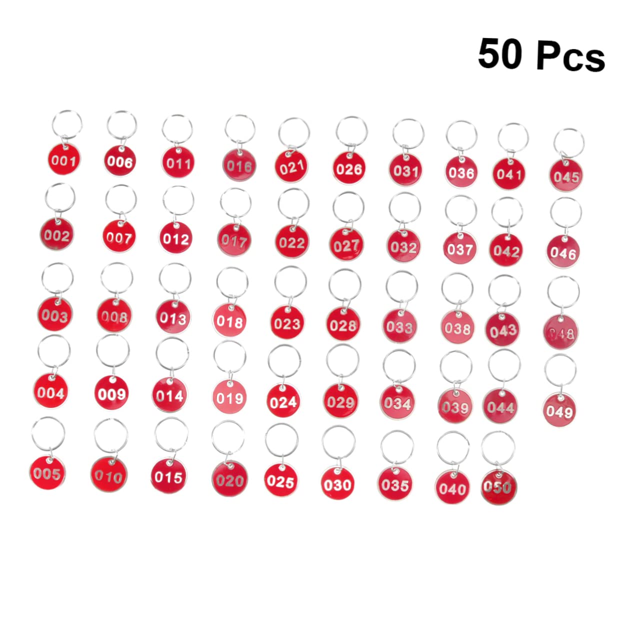 VALICLUD 50pcs Numbered Key Rings - Durable Key Tags for Home & Office Organization