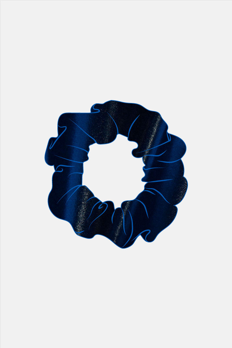Navy Blue Hair Scrunchie for Women - Soft Elastic Hair Tie for Ponytails, Buns & Workouts - Perfect for Office, Gym & Everyday Use