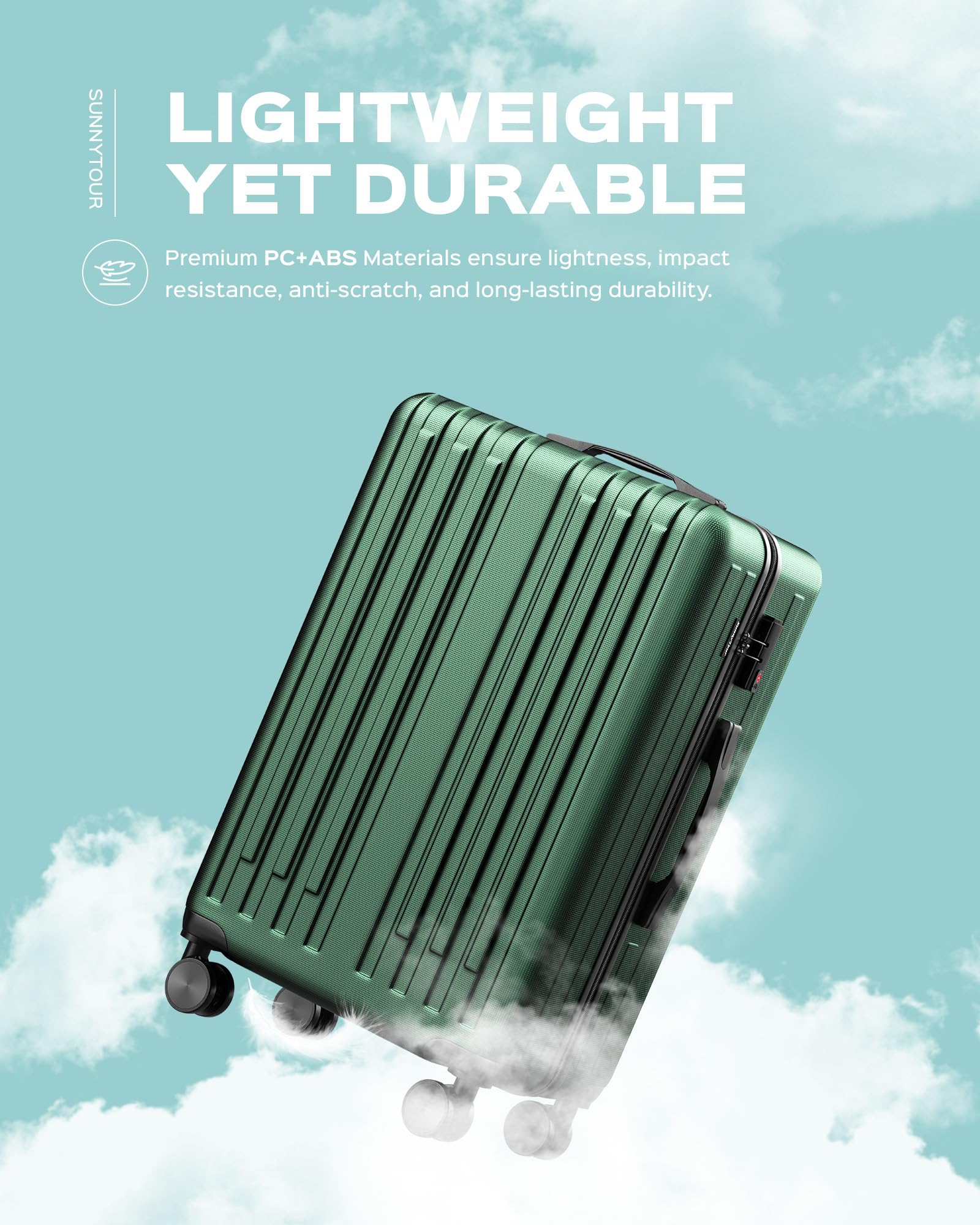 2-Piece Hardside Lightweight Luggage Set with 360° Spinner Wheels - 20