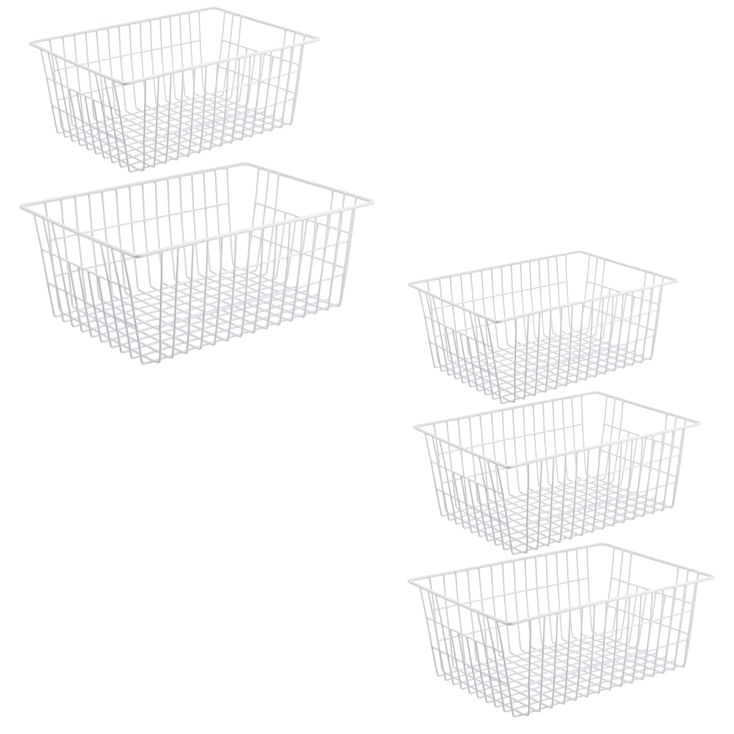 iPEGTOP Wire Storage Baskets - 3 Pack Metal Mesh Organizer Bins for Home, Office, Kitchen & Bathroom Organization - Perfect for Shelves, Cabinets, and Closet Storage