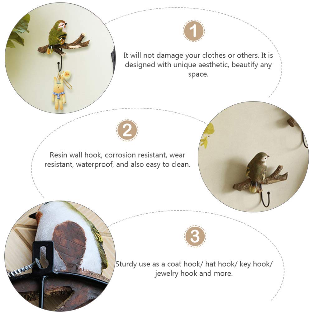 Stylish Bird-Shaped Wall Hook - Decorative Coat & Hat Hanger - Durable Resin Wall Mounted Hook for Entryway, Bedroom, or Bathroom Organization
