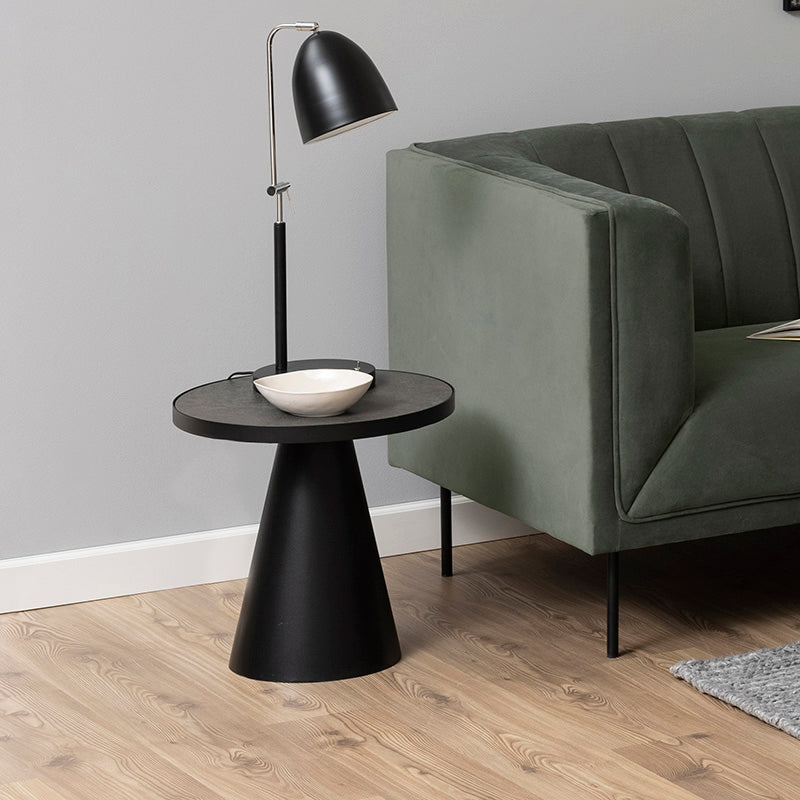 SOLI Black Side Table 45cm - Modern End Table for Living Room, Bedroom, or Office - Compact & Stylish Accent Table