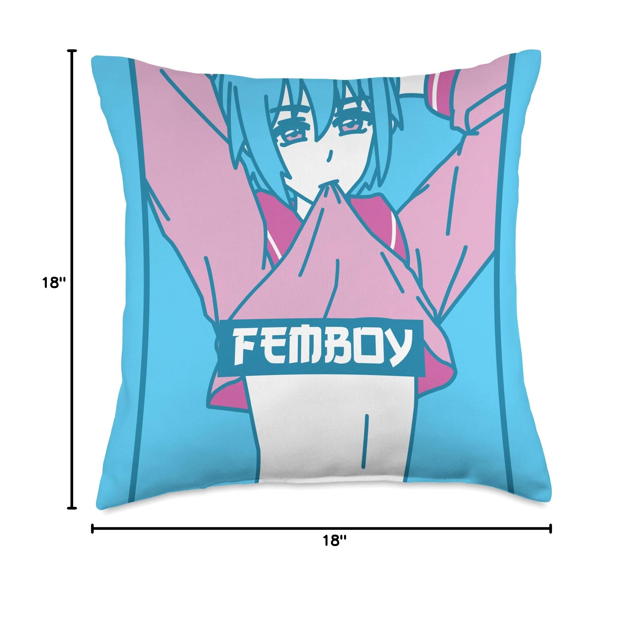 Pastel Aesthetic Anime Boy Crossdressing Throw Pillow - Soft Decorative Cushion for Bedroom, Living Room & Anime Lover Gifts