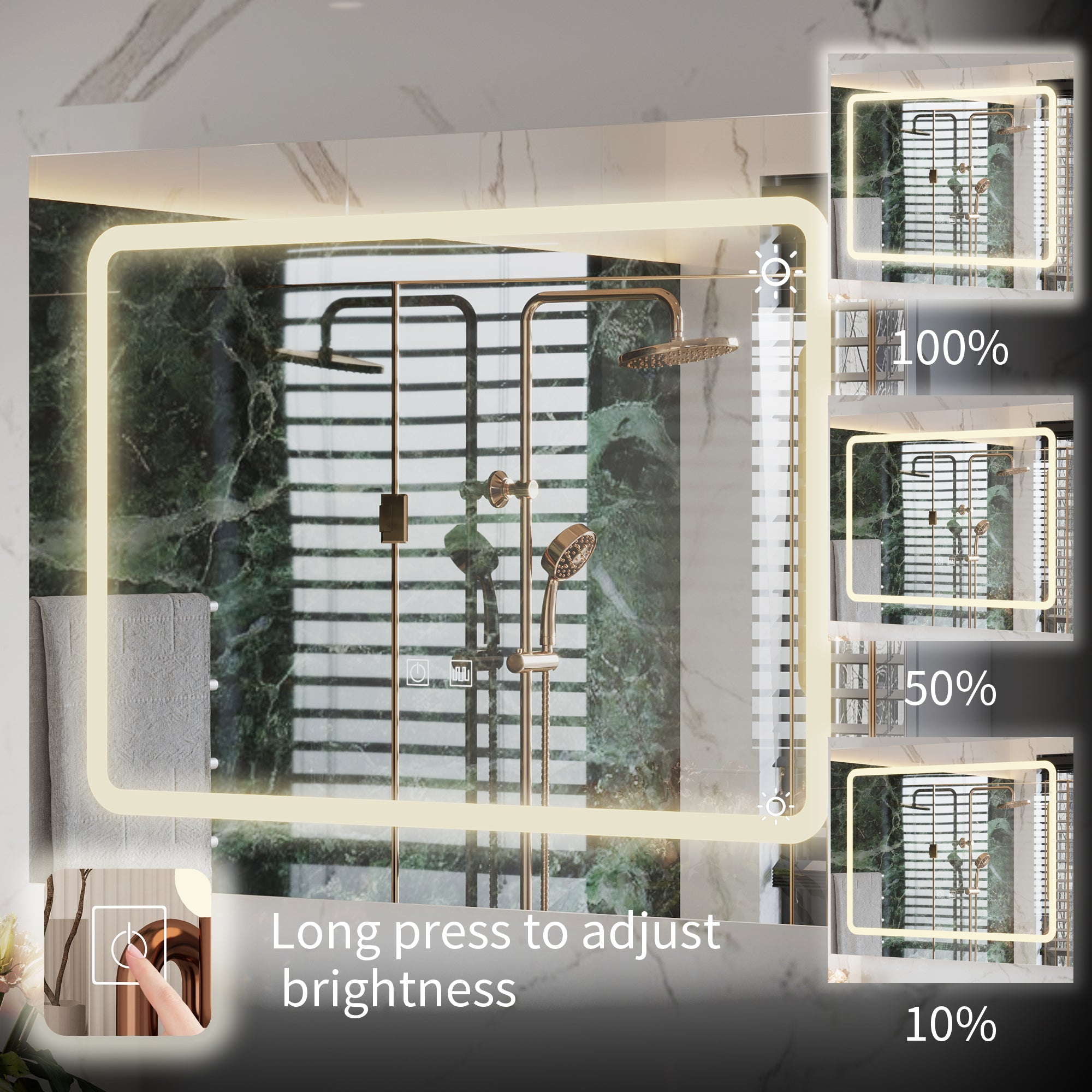 44 x 23 Inch LED Bathroom Medicine Cabinet with Anti-Fog Mirror - Perfect for Modern Bathrooms, Vanities & Small Spaces