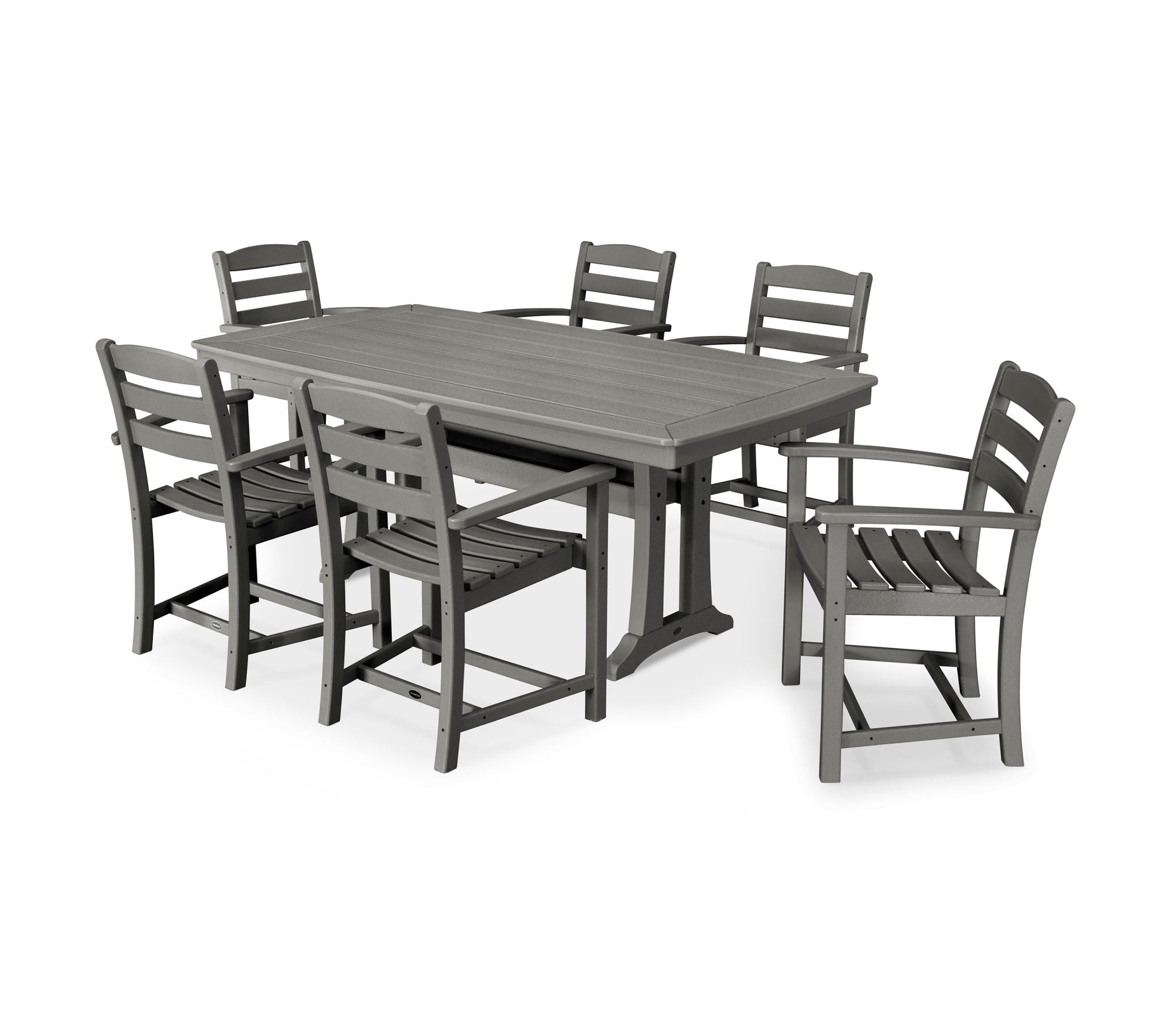 POLYWOOD La Casa Café 7-Piece Arm Chair Dining Set - Outdoor Patio Furniture for Backyard, Garden & Poolside Dining