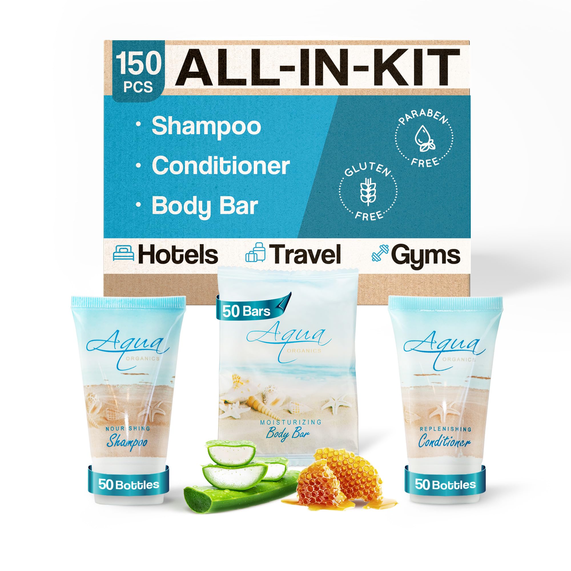 Bulk Soap & Toiletries Set - 150-Piece Hotel Amenities Kit with 1 oz Shampoo, Conditioner & Bar Soap | Travel Size Toiletries for Hotels, Vacation Rentals & Airbnb | Perfect for Hospitality Industry & Travelers