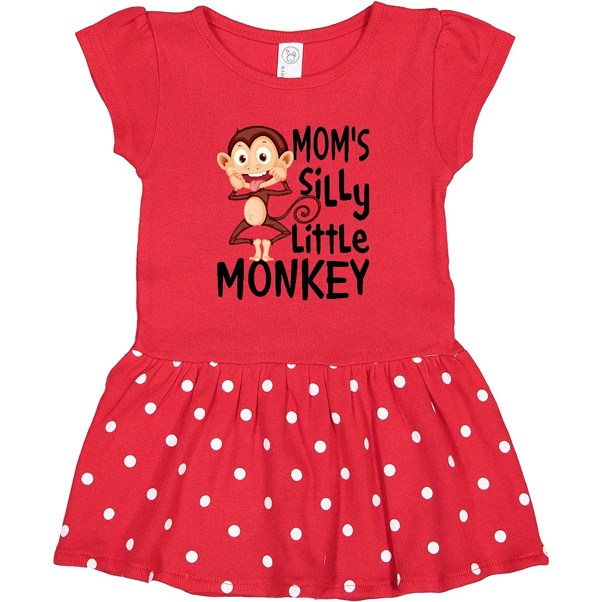 Inktastic Mom's Silly Little Monkey Toddler Dress - Cute Animal Print Baby Girl Outfit for Playdates, Birthday Parties & Family Photos