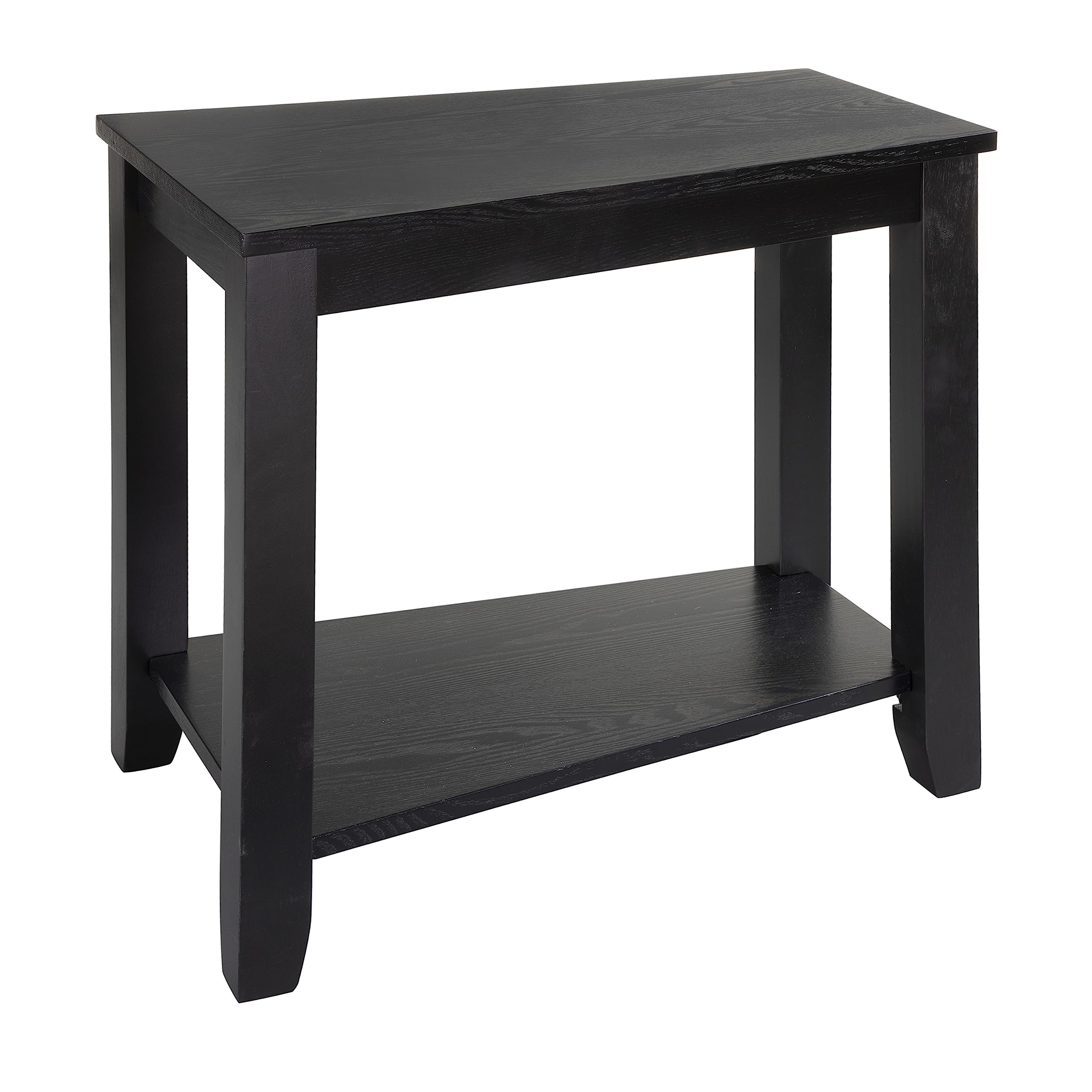 Homelegance Elwell Wedged Chairside End Table - Black | Small Side Table for Living Room, Bedroom & Office | Compact Accent Table for Home Decor