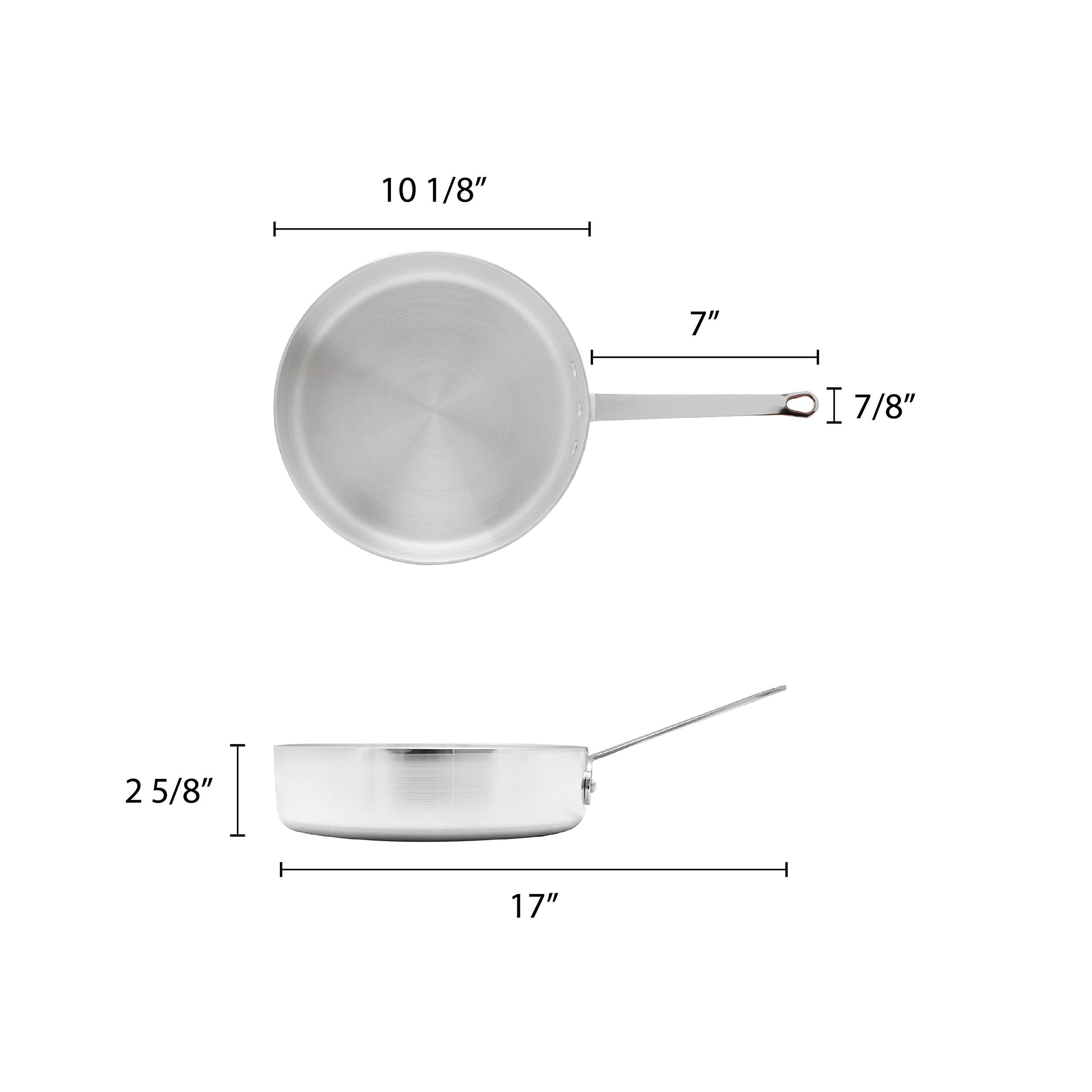 Thunder Group 3 Quart Stainless Steel Saute Pan with Lid - Professional Nonstick Cookware for Frying, Searing & Sauteing - Perfect for Home Kitchen & Restaurant Use