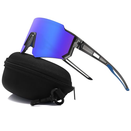 Clear Gray Frame-dark Blue Mirror Lens