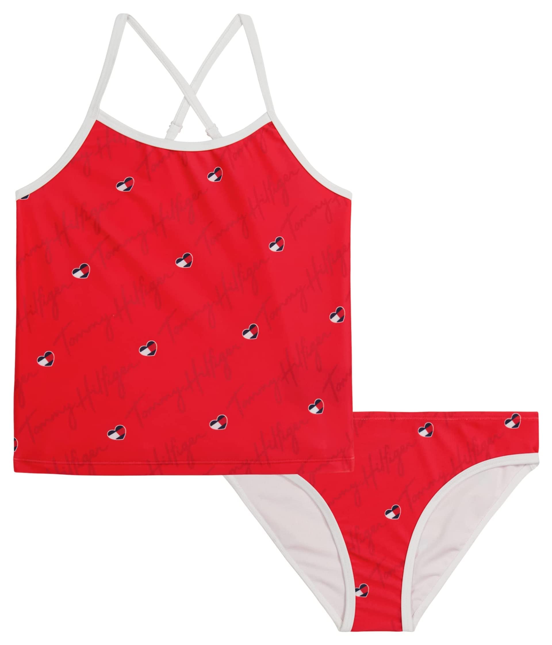 Tommy Hilfiger Girls' One-Piece & Bikini Swimsuits with UPF 50+ Sun Protection - Quick Dry Bathing Suits for Beach, Pool & Summer Vacation