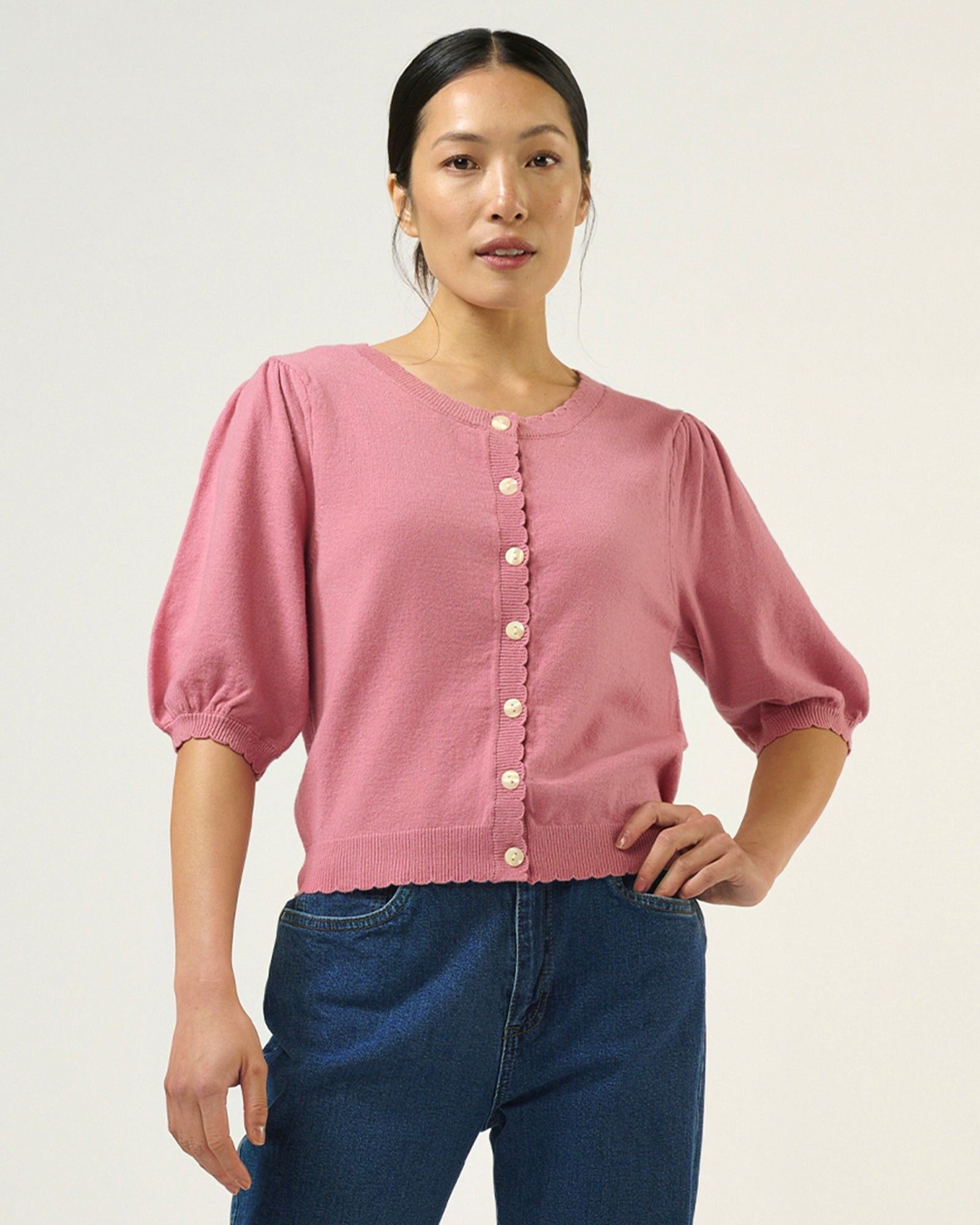 Eira Knit Peony Pink Sweater for Women - Soft & Cozy Winter Pullover - Perfect for Casual Outfits & Holiday Gatherings