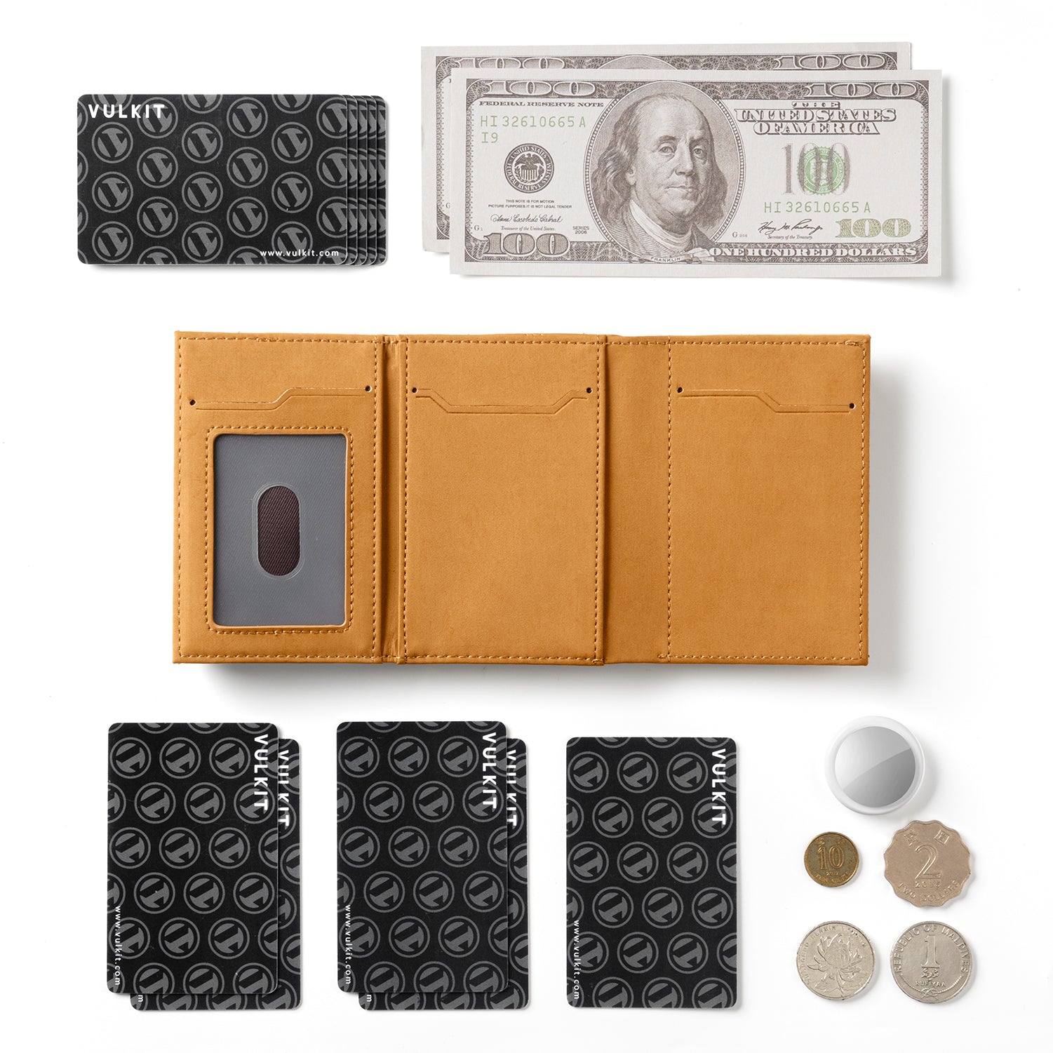 VC302 Limited Edition Numbered Tri-Fold Wallet with Side Slider & Magnetic Closure - Perfect for Everyday Carry, Travel & Business (Men's RFID Blocking Leather Wallet)