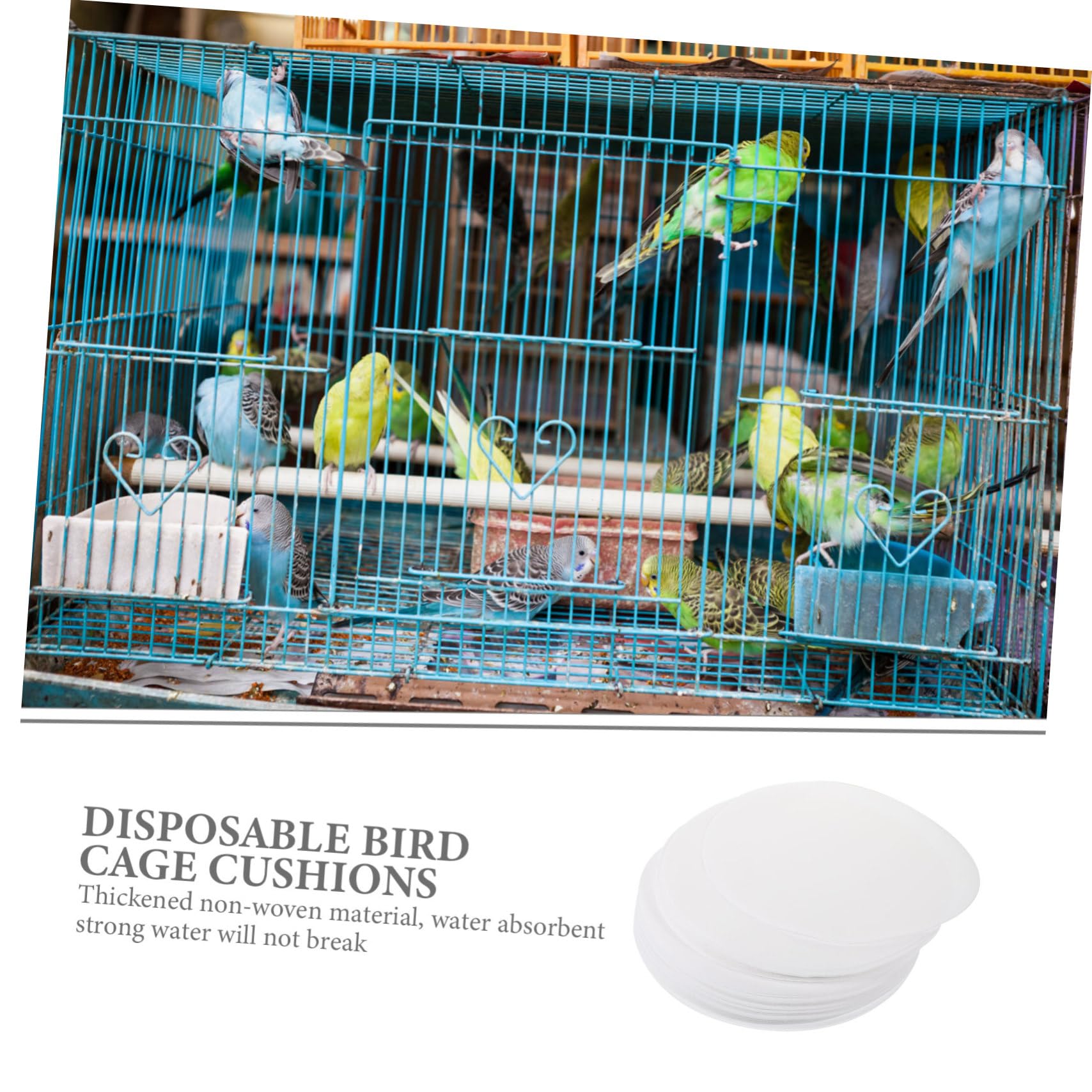 100 Sheets Thick White Absorbent Disposable Bird Cage Liner Pads - Premium Cage Cushion Paper for Parrots, Cockatiels & Large Birds | Ideal for Daily Cage Cleaning & Odor Control