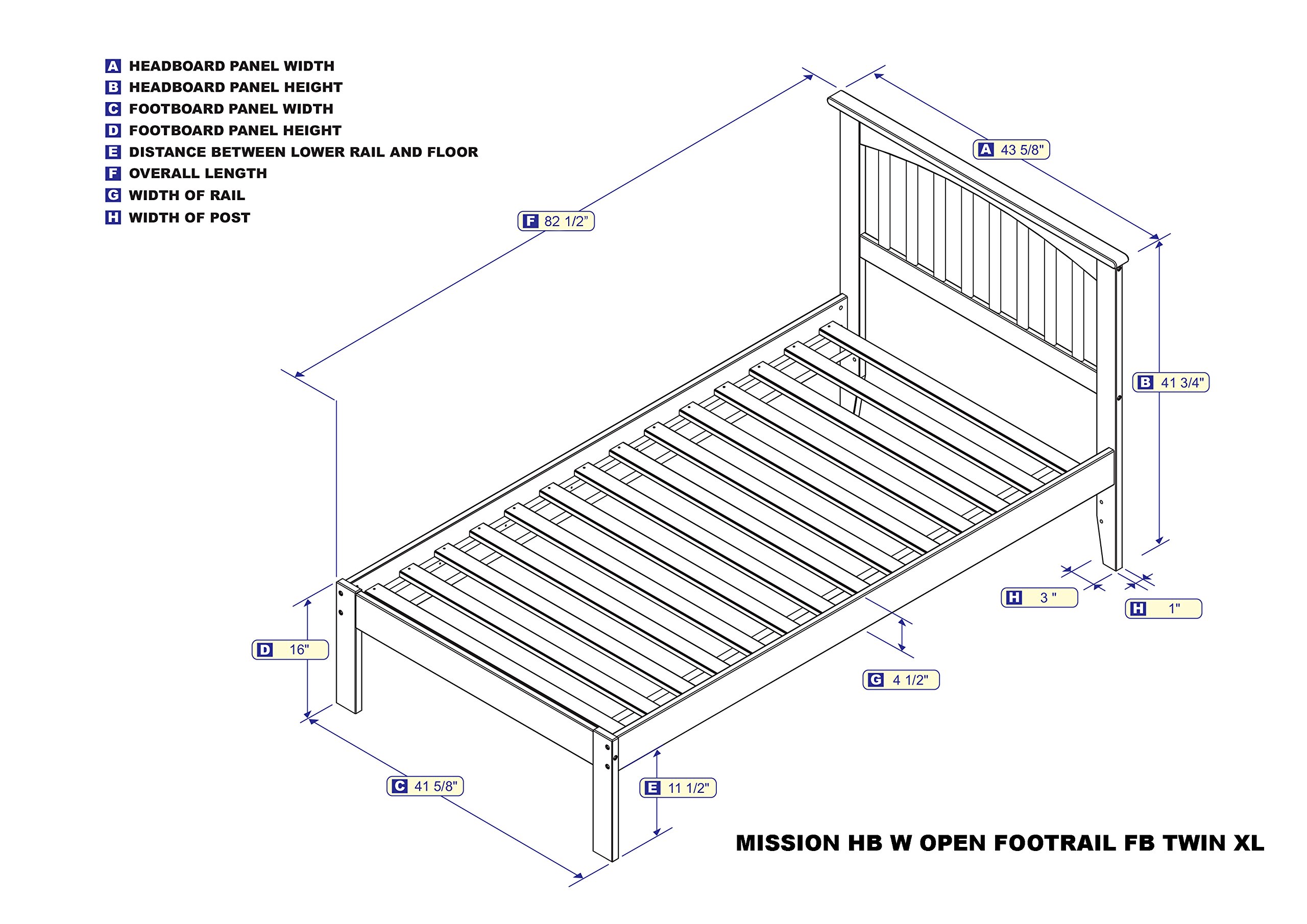 AFI Mission Twin XL Platform Bed with USB Charger - Espresso Finish, Modern Wooden Bed Frame with Storage & Attachable USB Ports - Perfect for Small Spaces, Dorm Rooms & Guest Bedrooms