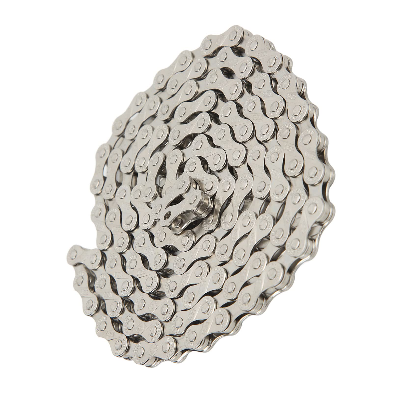 Demeras Silver Mountain Bike Chain - 116 Links, Strengthened Shaft & Smooth Shifting for Road Bikes | Durable Replacement with Chamfering Technology | Perfect for Trail Riding, Commuting & Cycling Maintenance