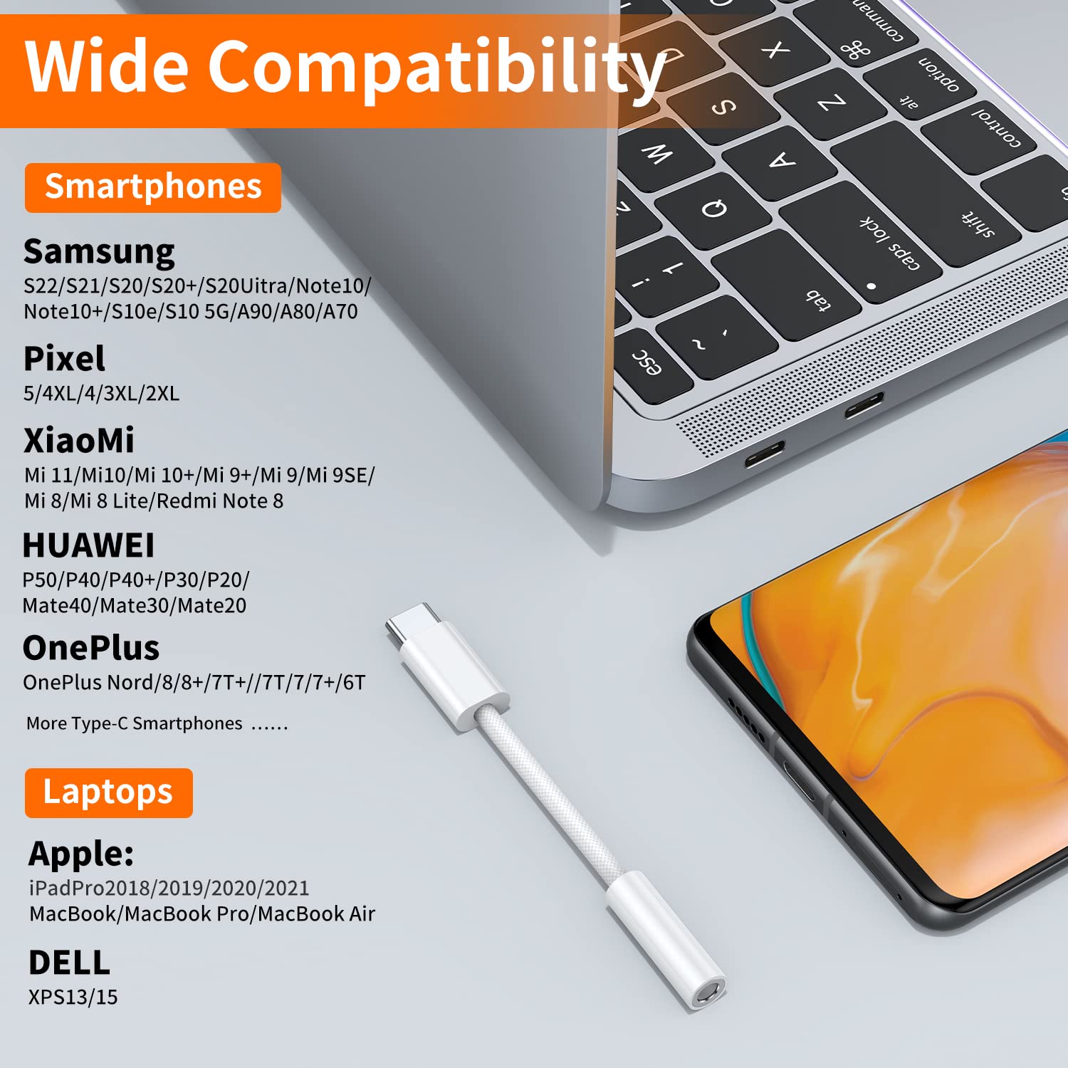 JXMOX USB C to 3.5mm Headphone Jack Adapter (2-Pack) - USB Type C to Aux Audio Dongle for iPhone 16/15 Pro Max, Samsung Galaxy S23/S24 Ultra, Note 20, iPad Pro, MacBook & Pixel XL - Perfect for Music, Gaming & Hands-Free Calling