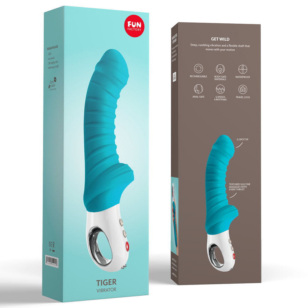 Fun Factory Tiger Vibrator - Powerful G-Spot Vibrator for Women, Rechargeable & Waterproof - Perfect for Solo Play & Couples' Intimacy