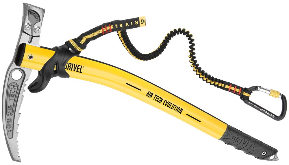 Grivel Air Tech EVO Ice Axe with Long Leash - Lightweight Aluminum Hammer for Mountaineering & Ice Climbing - Perfect for Alpine Adventures & Glacier Travel
