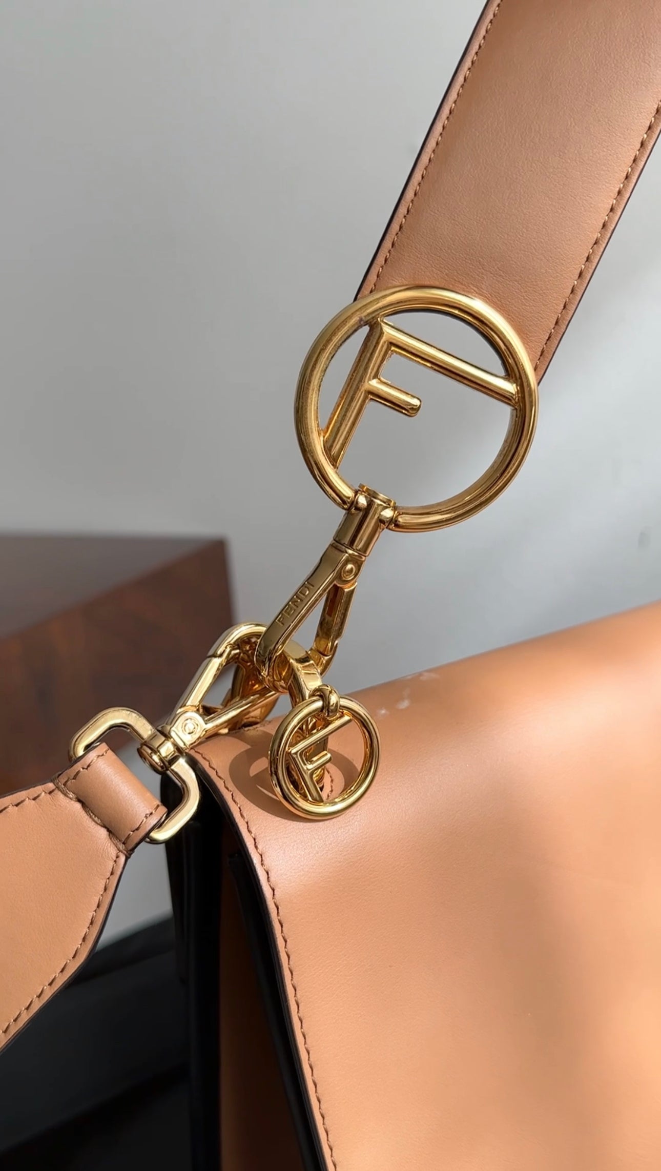 Fendi Kan I Bag - Black & Tan Embossed Leather Shoulder Bag with Fendi Monogram, Luxury Designer Handbag for Women | Perfect for Work, Evening Events & Fashion Accessories