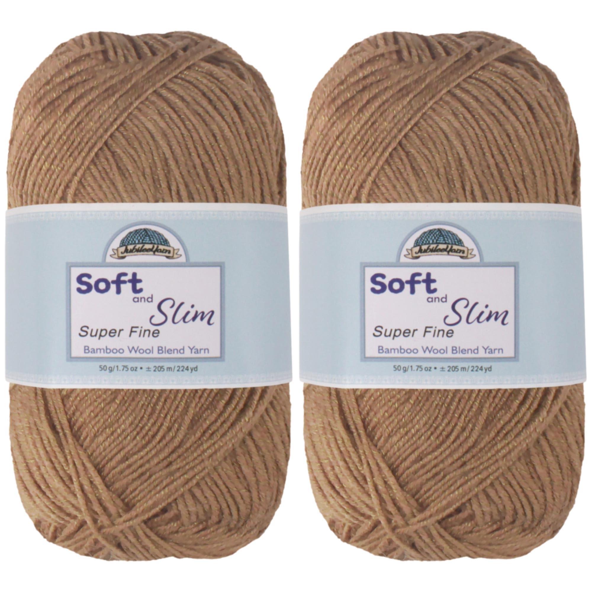 JubileeYarn Soft & Slim Baby Weight Yarn - Rayon Bamboo Wool Blend (50g/Skein) - Milk Chocolate (2 Skeins) - Perfect for Knitting Baby Clothes, Blankets & Crochet Projects