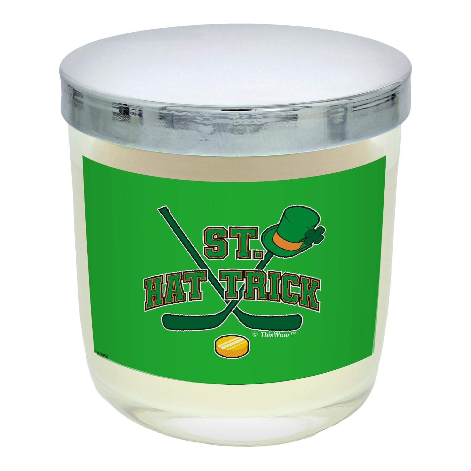 St. Patrick's Day Decorations 2021 - Lucky Hockey Hat Trick Scented Candle Jar with Cinnamon Fragrance - Perfect for Home Decor, Party Favors & Irish-Themed Celebrations