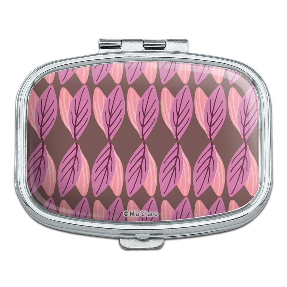 Haruna Leaves Pattern Rectangle Pill Case & Jewelry Gift Box - Perfect for Travel, Daily Medication, and Small Trinket Storage
