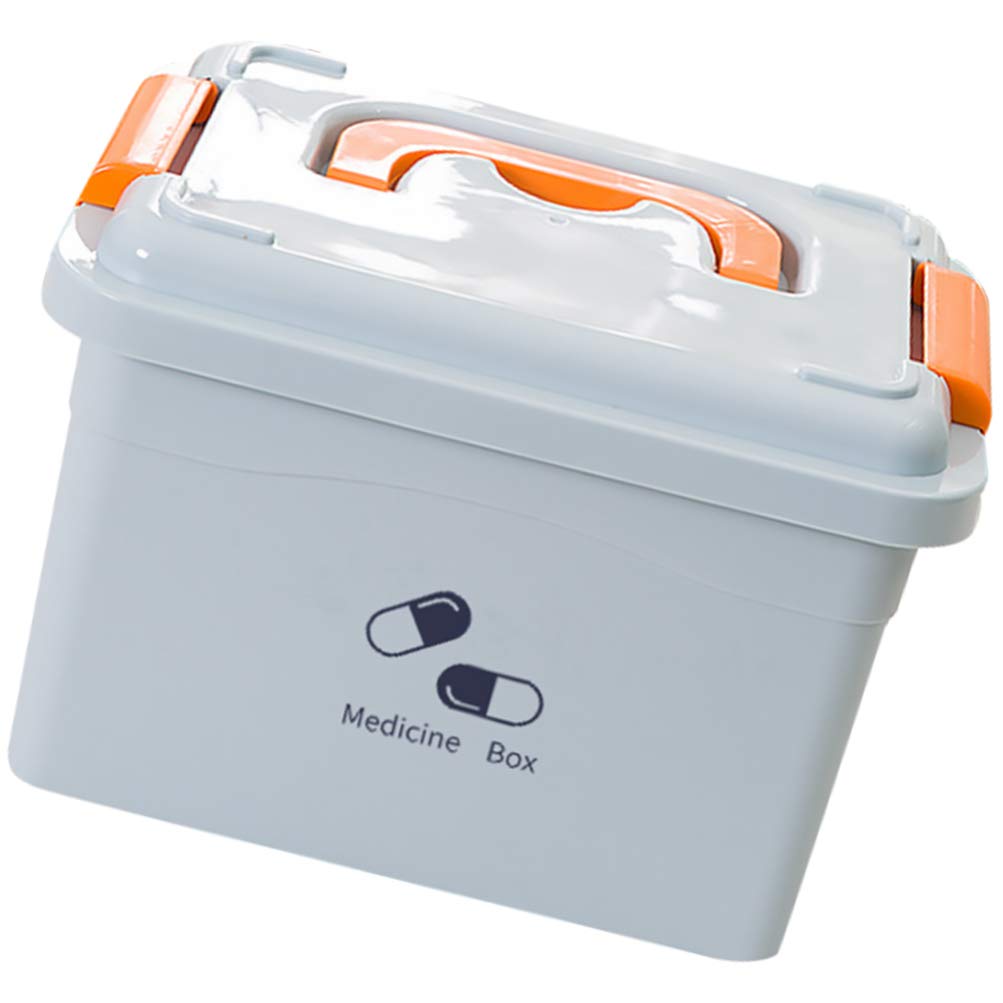 EXCEART Plastic Medicine Organizer - Family Emergency Kit, Pill Storage Case & First Aid Box for Home, Travel, and Daily Use