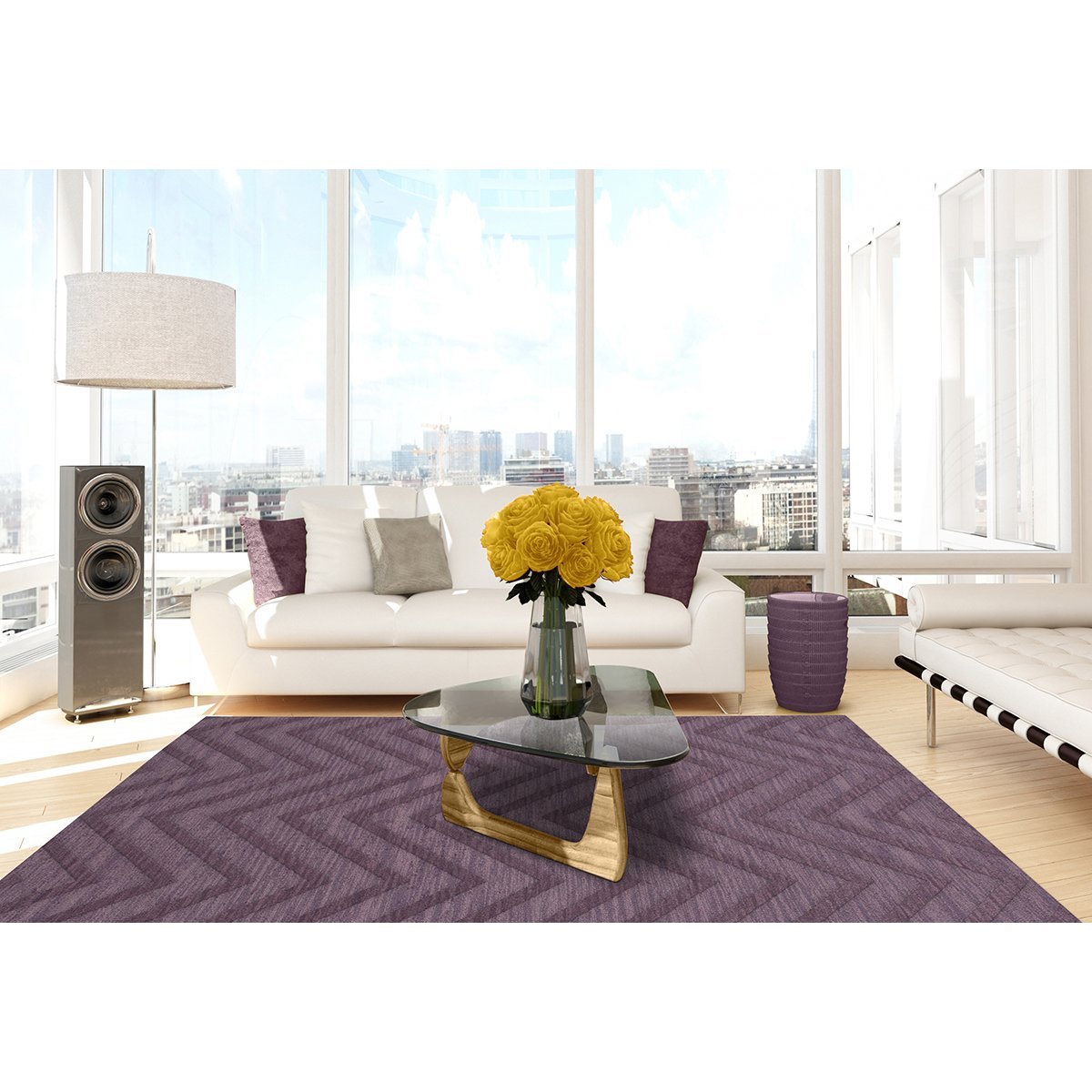 Dalyn Rugs Dover DV4 Area Rug 4x6 Feet, Soft Violet Floral Design - Perfect for Living Room, Bedroom & Home Decor