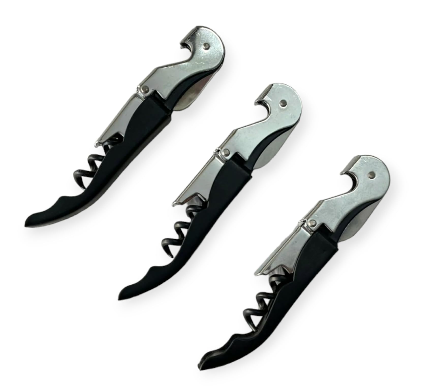 Premium 3-in-1 Wine Corkscrew Set with Foil Cutter Knife & Bottle Opener - Stainless Steel Wine Opener Kit for Home, Bar & Travel (Pack of 1) - Perfect for Wine Lovers, Gifts & Entertaining
