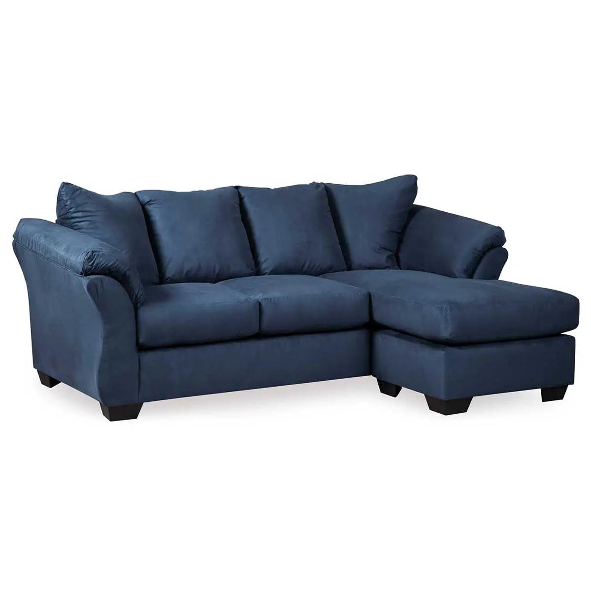 Darcy Reversible Sofa Chaise in Blue - Modern L-Shaped Sectional Couch with Reversible Chaise Lounge | Perfect for Small Spaces, Living Room, Apartment & Home Theater Seating