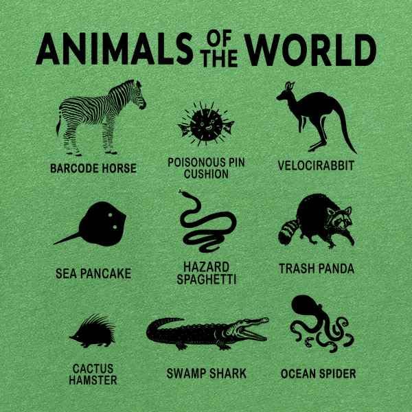 Funny Animals of The World Meme T-Shirt for Kids & Youth - Cute Graphic Tees for Boys & Girls - Perfect for School, Parties & Casual Wear