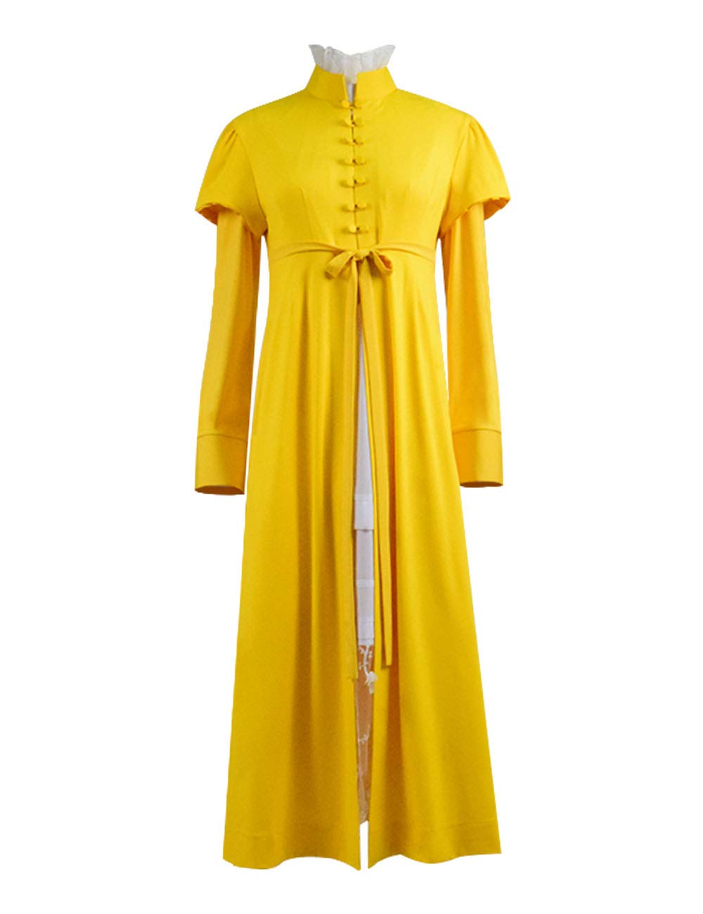 Fans-us Women's Emma Woodhouse Costume - Yellow Long Dress for Halloween, Cosplay, Regency Era Theme Party & Jane Austen Inspired Outfit