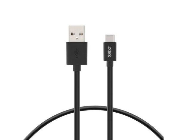 3sixT Fast Car Charger with Qualcomm Quick Charge 3.0 - Dual USB Ports & 1m USB A to C Cable - Quick Charge Your Phone on the Go - Perfect for Road Trips & Commuting