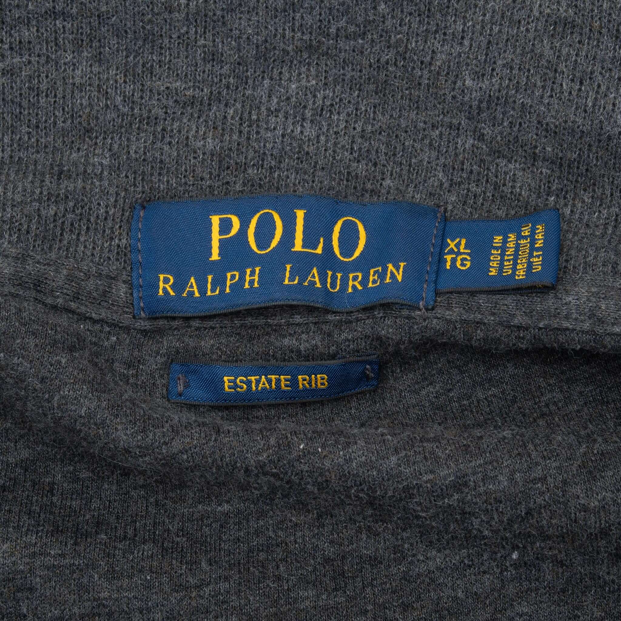 Ralph Lauren Men's Dark Grey Quarter Zip Sweater - Size XL - Comfortable & Stylish Pullover for Casual Wear & Outdoor Activities