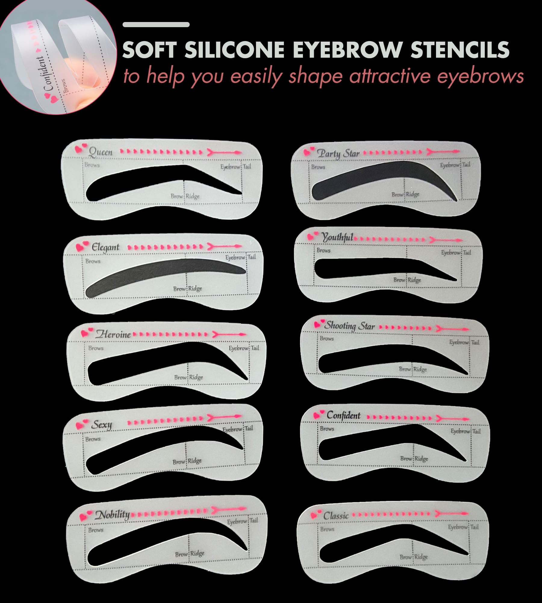 Eyebrow Razor & Face Razor Set with Eyebrow Stamp Stencils - Dermaplaning Tool for Peach Fuzz Removal - 30 Foldable Razors & 20 Blade Refills - Perfect for Eyebrow Shaping, Facial Hair Removal & At-Home Skincare Routine