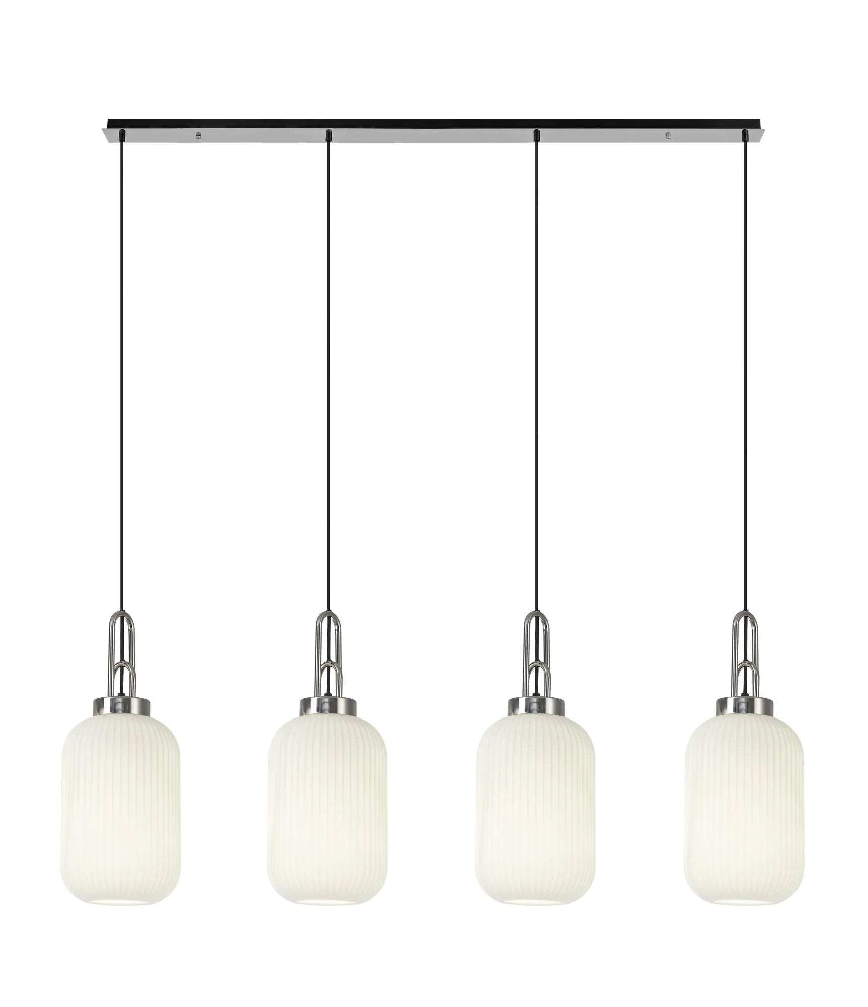 Cadiz 4Lt Linear Pendant Light Fixture - Modern Brushed Nickel/Matte Black/Bronze Finish - Perfect for Kitchen Island, Dining Room & Office Lighting