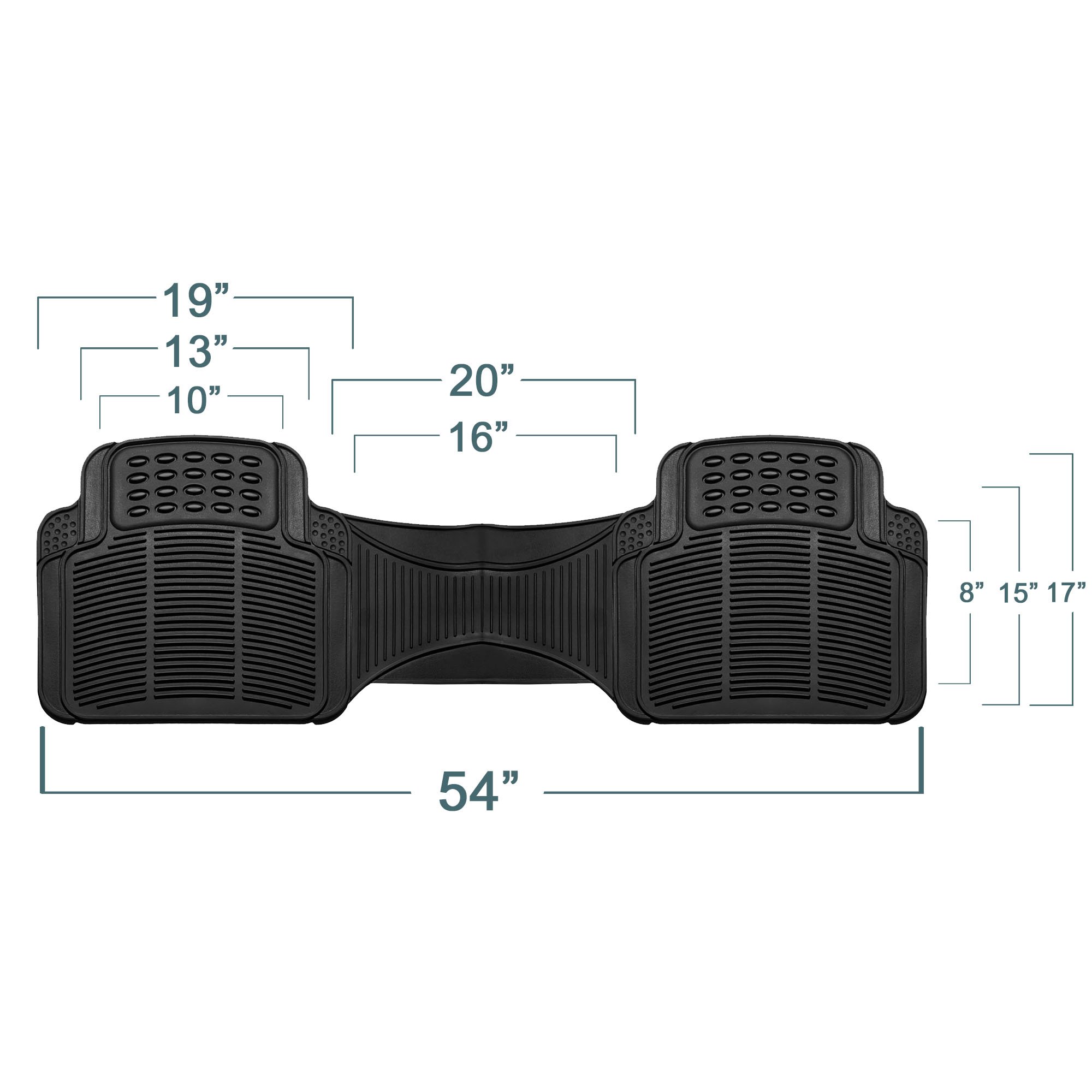 TLH Edgy Piping Style Gray Car Seat Covers for 3-Row 8-Seater Vehicles | Airbag Compatible Split Bench Seat Protectors | Durable Trimmable Vinyl Floor Mats | Perfect for SUVs, Minivans & Family Road Trips