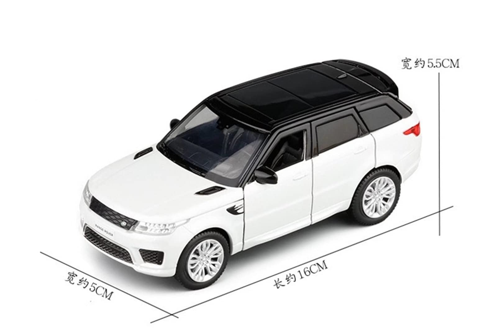 1:32 Scale Alloy Diecast Range Rover Sport SUV Toy Car with Sound & Light - Realistic Model Vehicle for Kids & Collectors - Perfect Gift for Boys & Girls - Playtime, Display & Collection (Black)