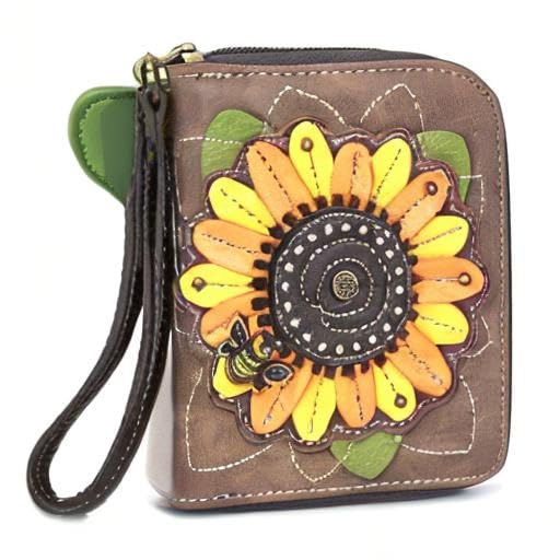 Chala Handbags Sunflower Zip-Around Wristlet Wallet - Stylish & Compact Women's Clutch for Everyday Use, Parties & Travel Accessories