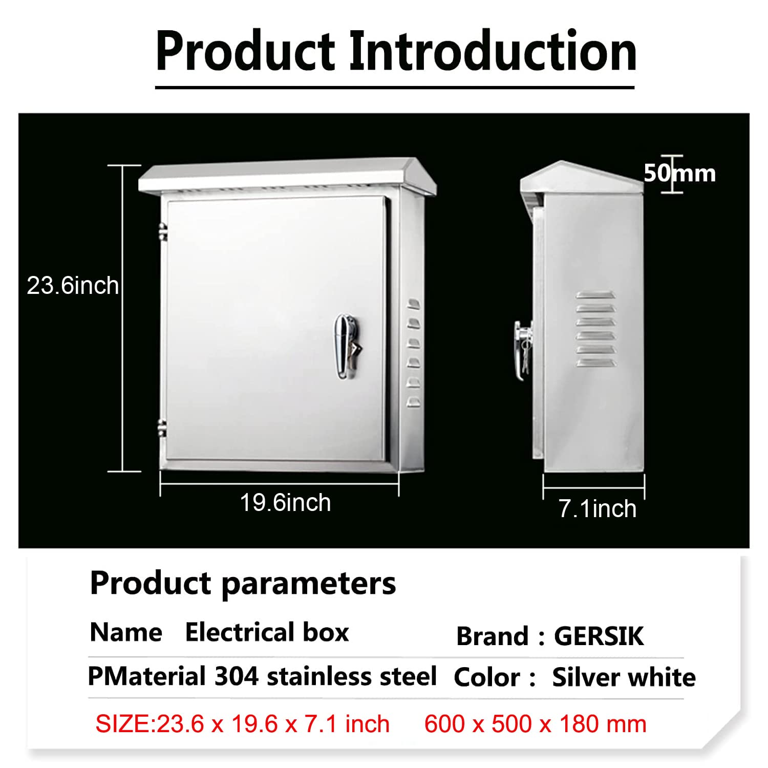 304 Stainless Steel Outdoor Electrical Box Enclosure - IP67 Waterproof & Weatherproof NEMA Junction Box for Electronics | Wall-Mounted Project Enclosure with Insulation Mounting Plate | Ideal for Outdoor Wiring, Solar Panels & Industrial Equipment Protection