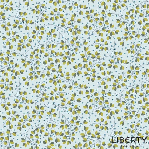 Liberty Wild Blueberries Pale Teal Floral Fabric - Scottish Highlands Inspired Design L01667365A - Perfect for Quilting, Dressmaking & Home Decor Projects