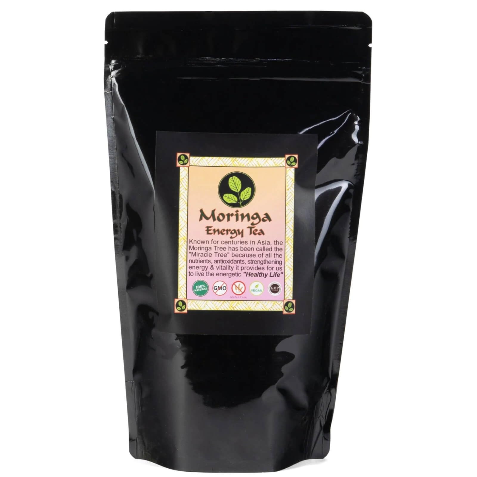 Organic Moringa Energy Tea - 100% Pure Loose Leaf (8 oz) | Hand-Harvested, Freshly Packaged | Natural Energy Boost, Detox & Wellness | Perfect for Morning, Workout & Relaxation