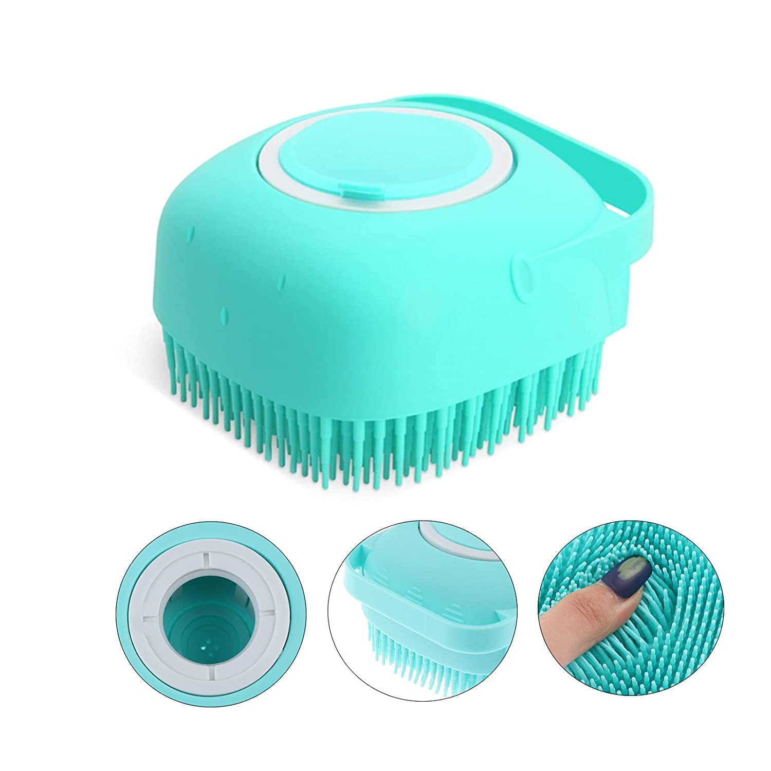 Premium Silicone Bath Brush for Exfoliating & Cleansing - Body Scrubber with Soap Dispenser, Back Massager for Men & Women - Ideal for Shower, Spa & Relaxation (1-Pack, Random Color)