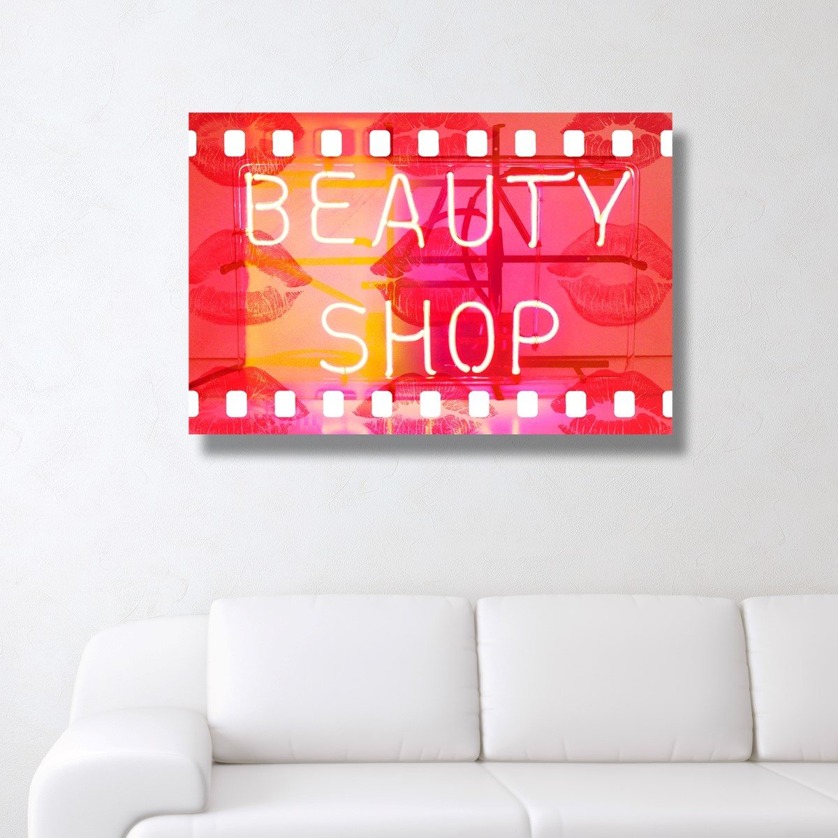 Oliver Gal Artist Co. 'Beauty Shop' Fashion Glam Wall Art Canvas Print - 24x36 Inches Orange & Red Home Decor - Perfect for Salon, Bedroom & Living Room Wall Decor