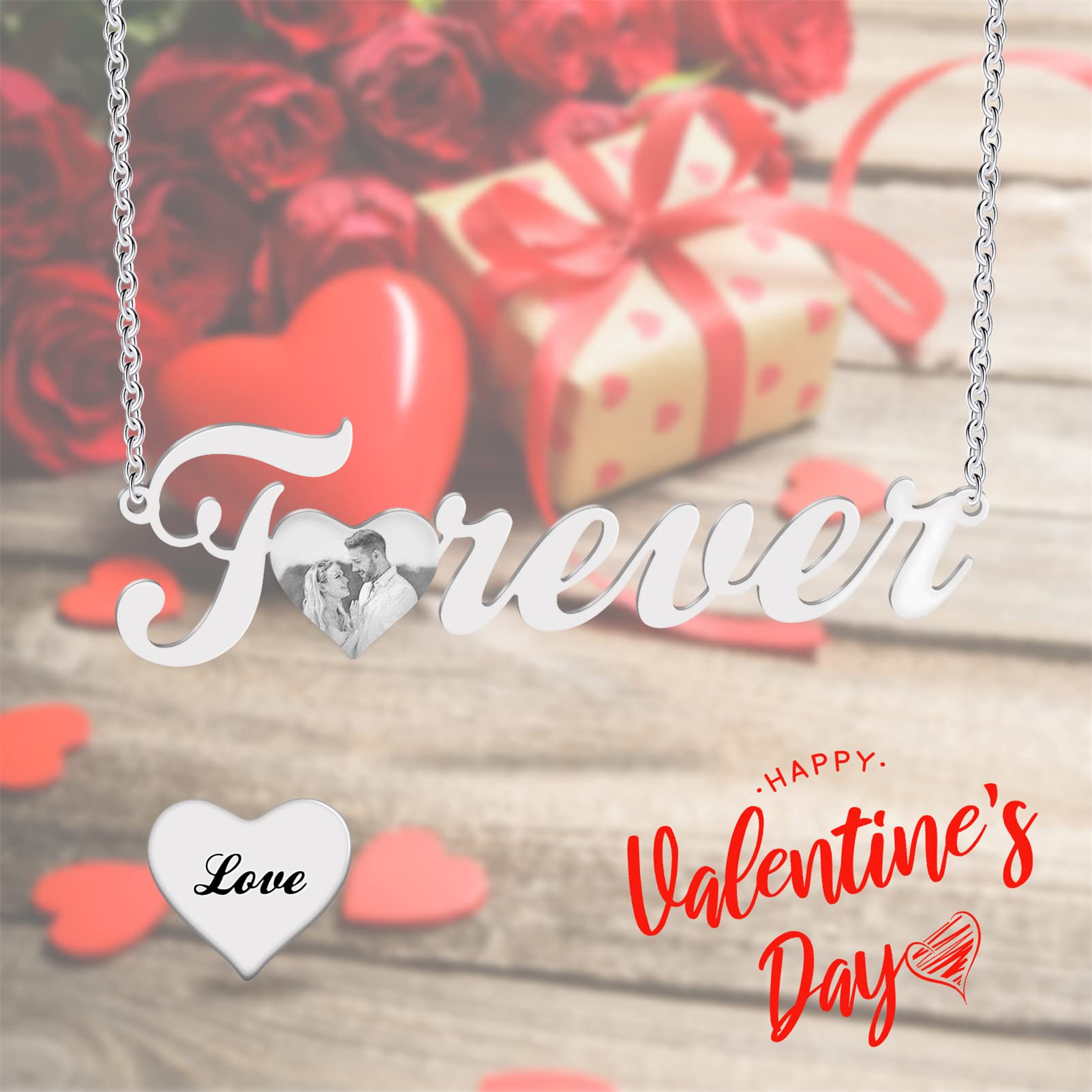 BAUMA AUTO Personalized Couples Necklace - Engraved Friendship Jewelry for Her, Him, Women, Men, Best Friend - Perfect for Anniversaries, Valentine's Day, and Romantic Gifts